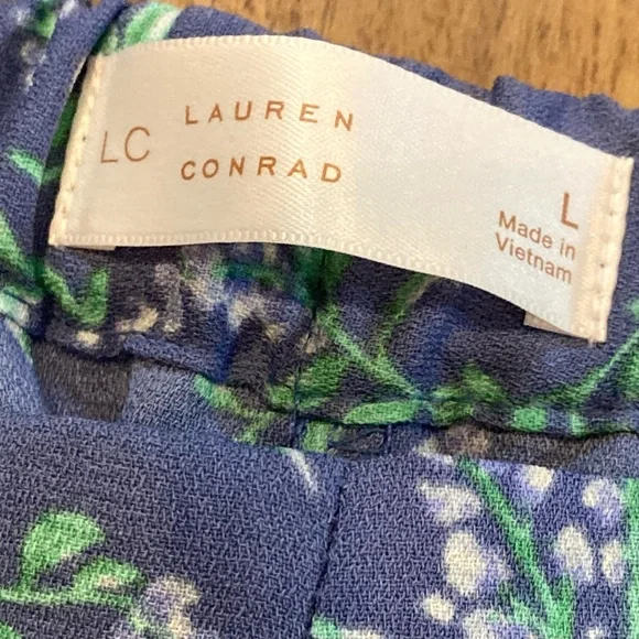 LC Lauren Conrad Blue Floral Skater Skirt - Picture 3 of 5